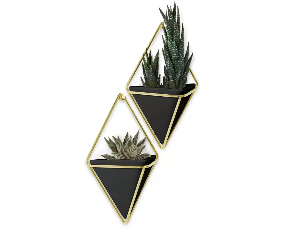 Umbra Blumentopf Trigg 2er Set, Gold-Schwarz