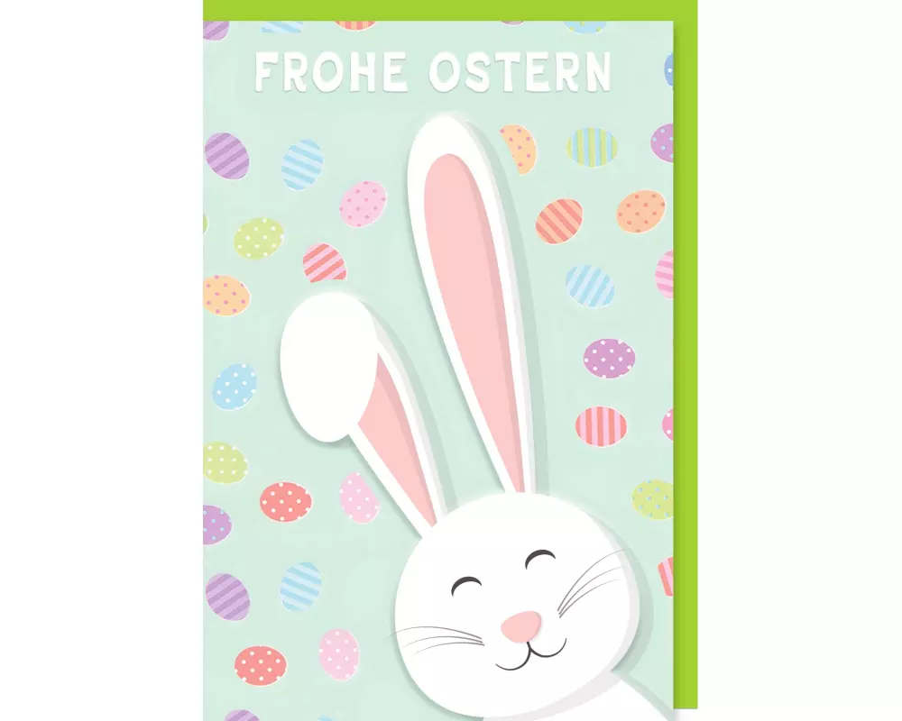 Braun + Company Grusskarte Frohe Ostern 11.5 x 17 cm, Mehrfarbig