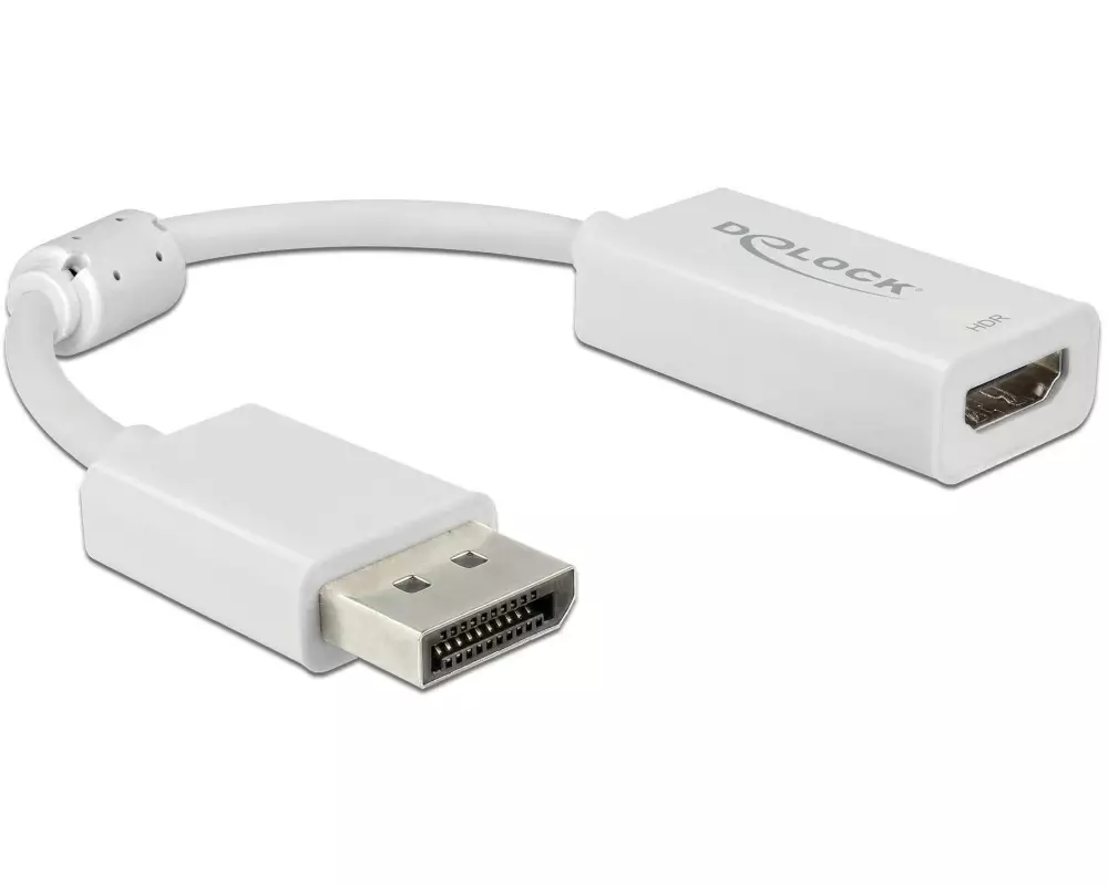 Delock Adapter DisplayPort - HDMI passiv, 4K, 60 Hz, HDR, weiss