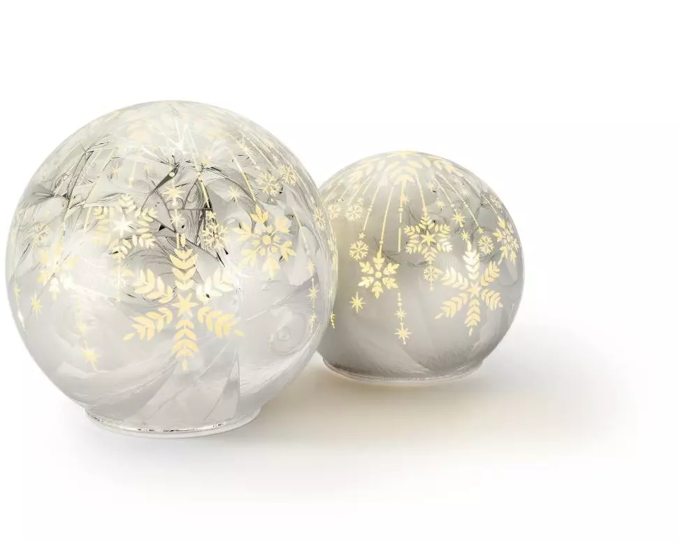 STT Glasdekoration Glass Ball Set 2 Stk. Silber