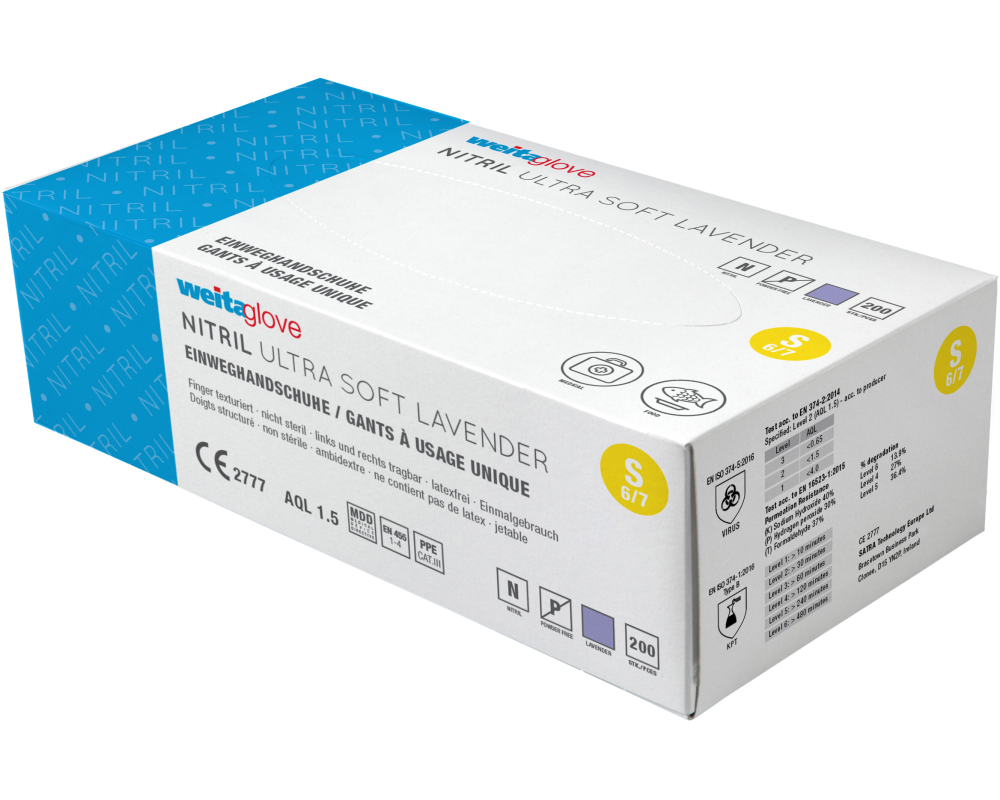 WEITA Einweghandschuhe Nitri Gr. S. 836004 Ultra Soft Lavendel 200 Stück