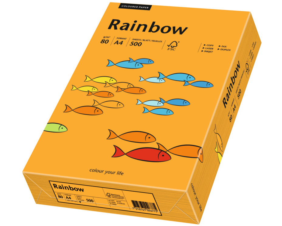 RAINBOW Papier orange/24 A4 88042431 FSC, 80g 500 Blatt