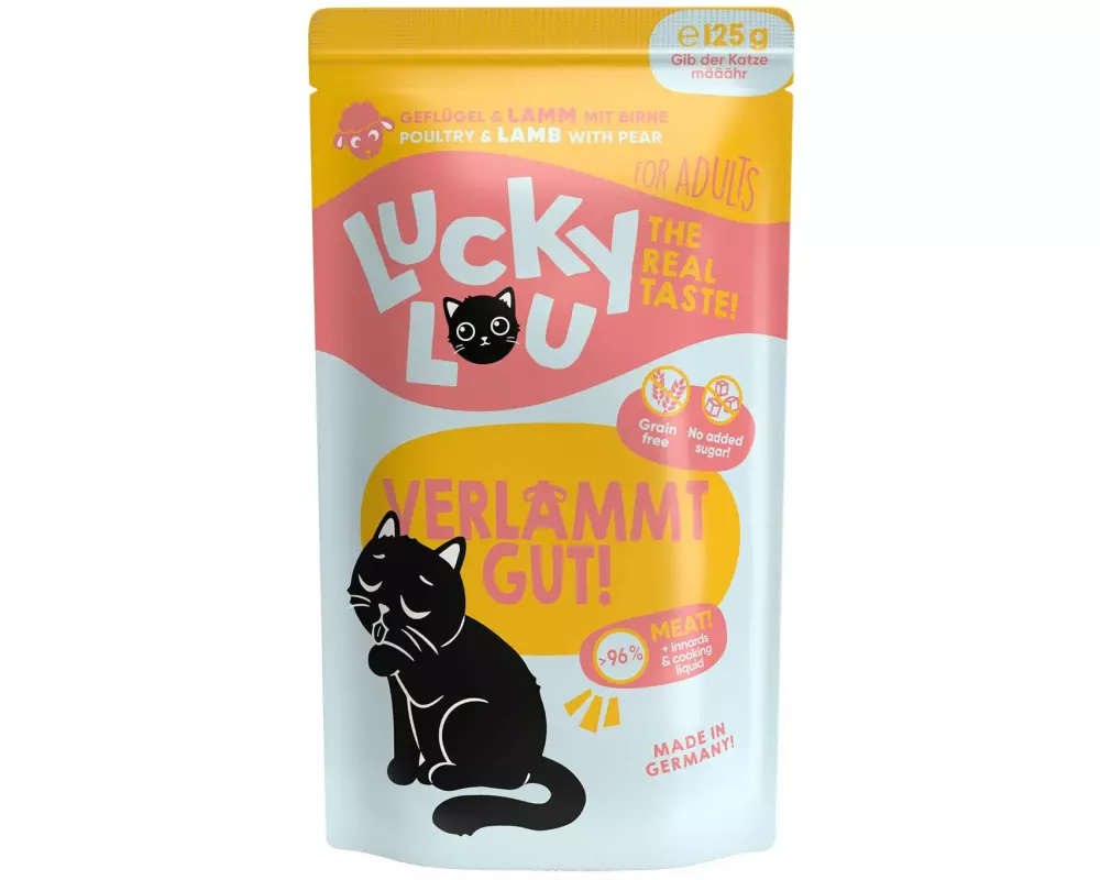 Lucky Lou Nassfutter Lifestage Adult Geflügel & Lamm, 125 g