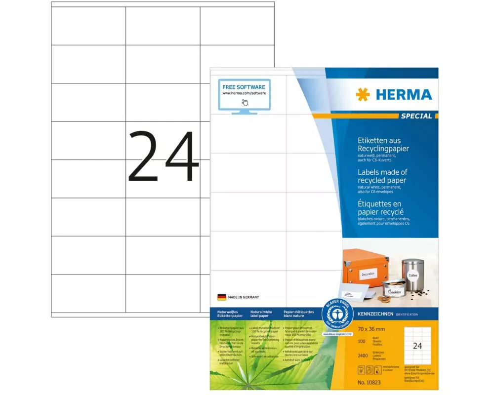 HERMA Universal-Etiketten Recycling 10823 70 x 36 mm