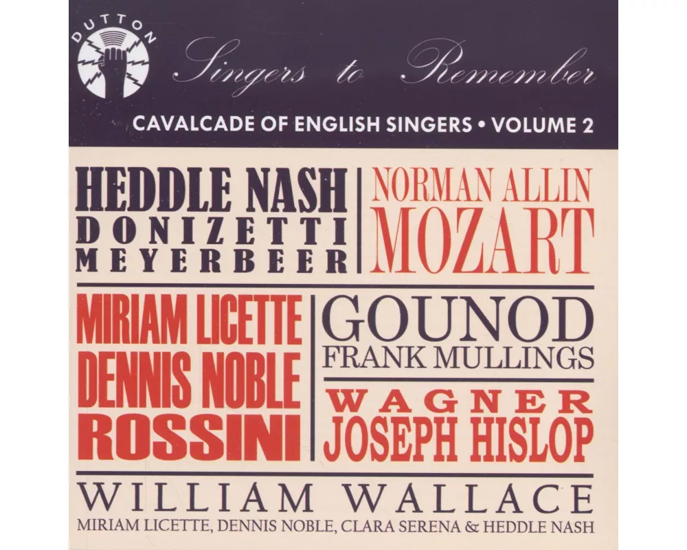 Cavalcade Of English Singers Vol.2