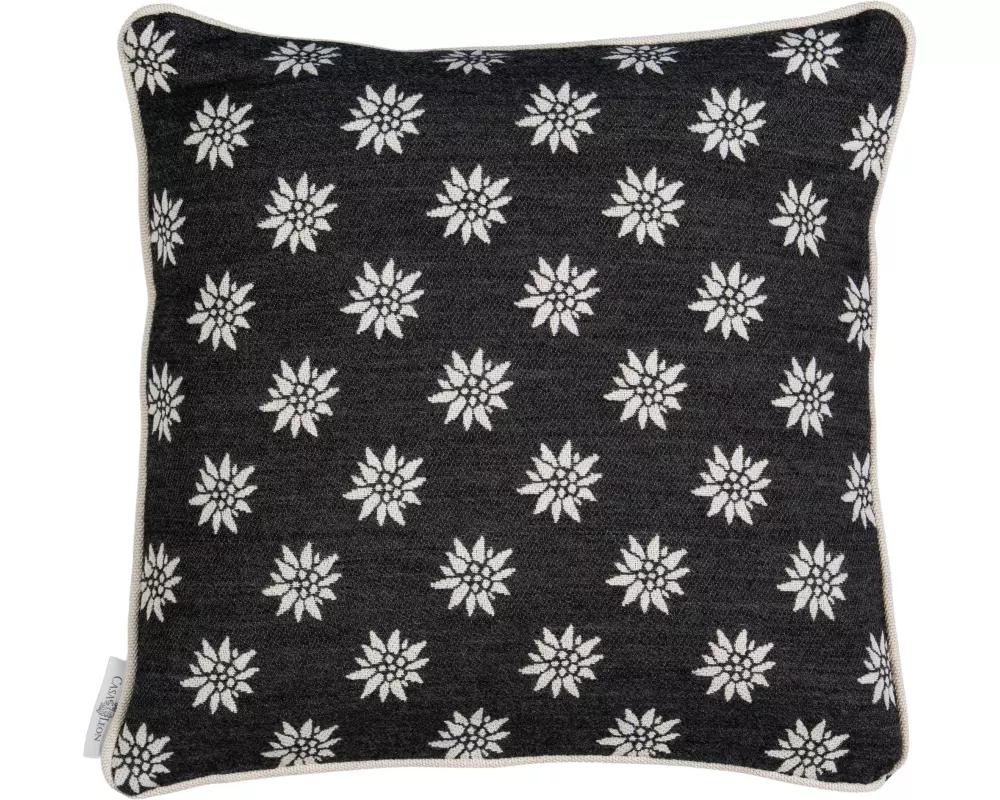 Casa Leon Kissenhülle Edelweiss 45 x 45 cm, Anthrazit