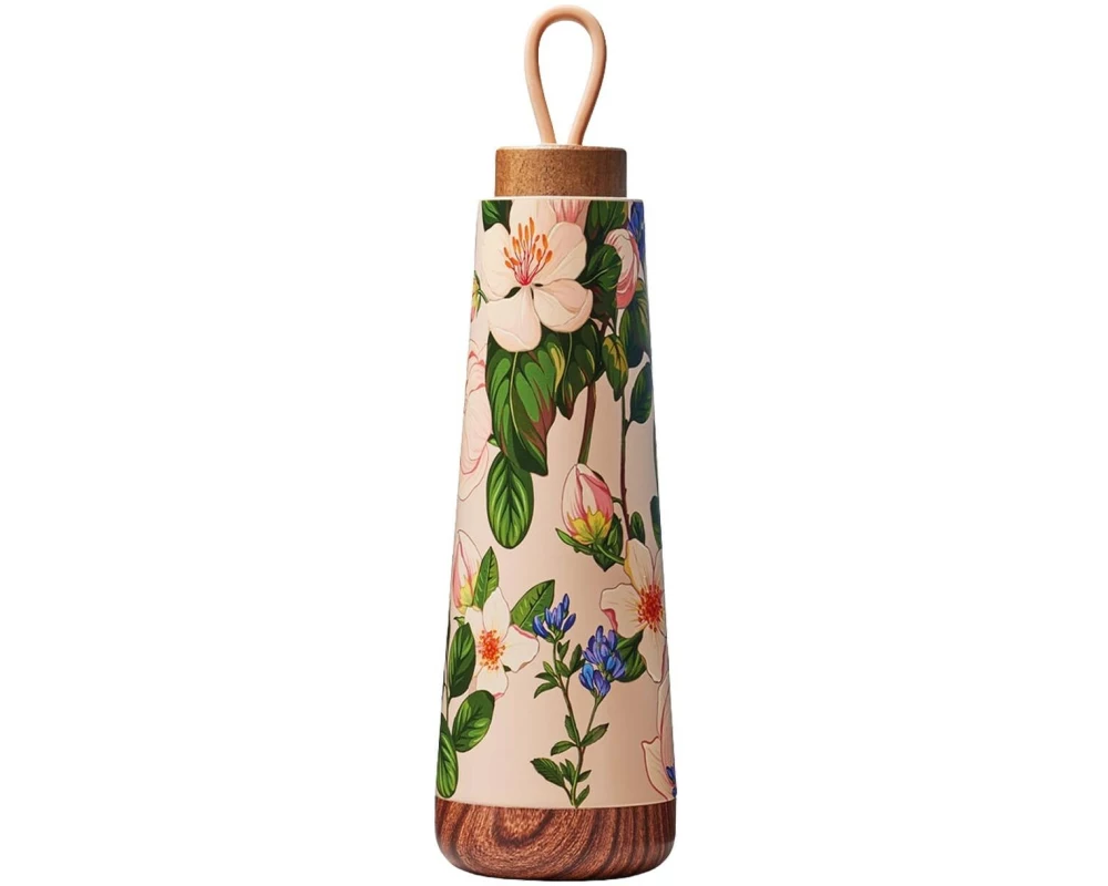 BioLoco Thermosflasche Loop-Afternoon table 500 ml, Beige/Grün