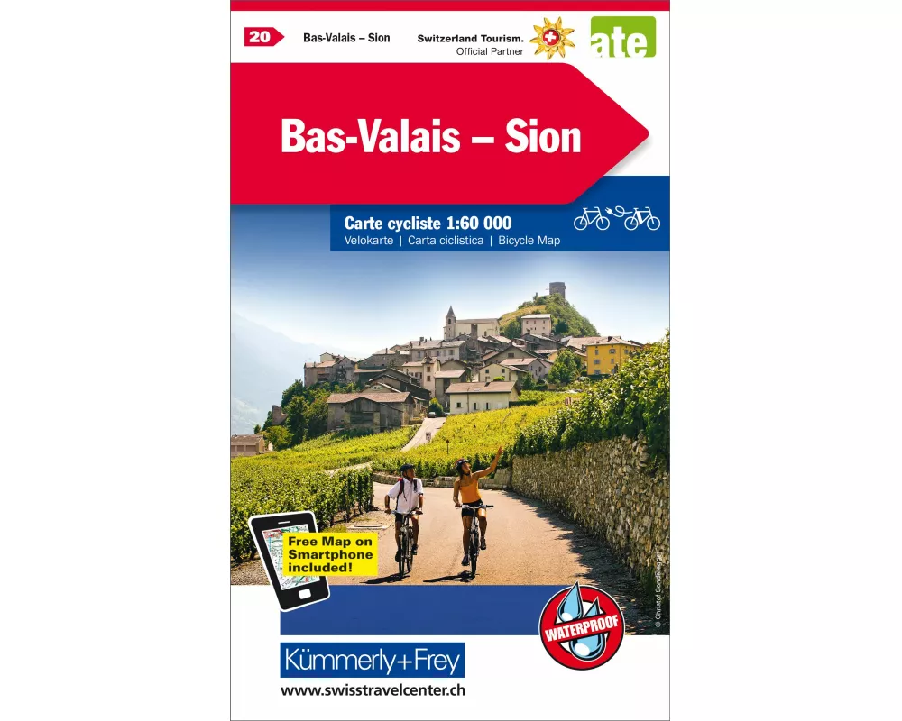 Kümmerly+Frey Velokarte 20 Bas-Valais, Sion 1:60.000