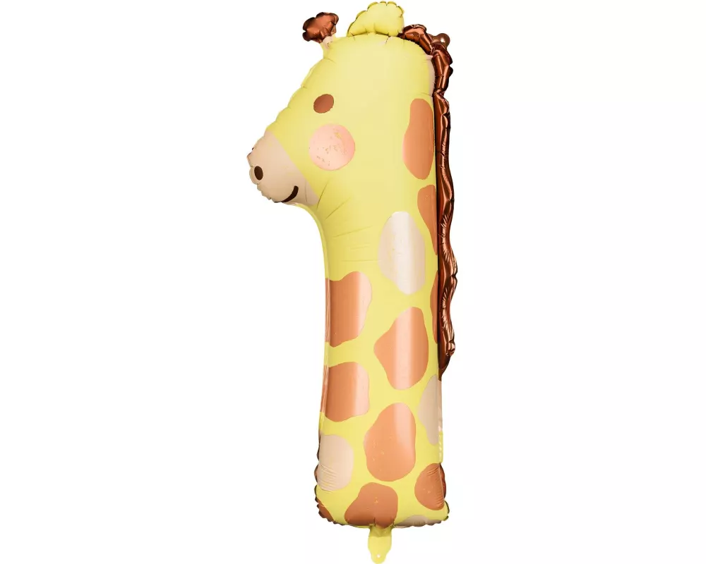 Partydeco Folienballon Nummer 1 als Motiv 42 x 90 cm, 1 Stück