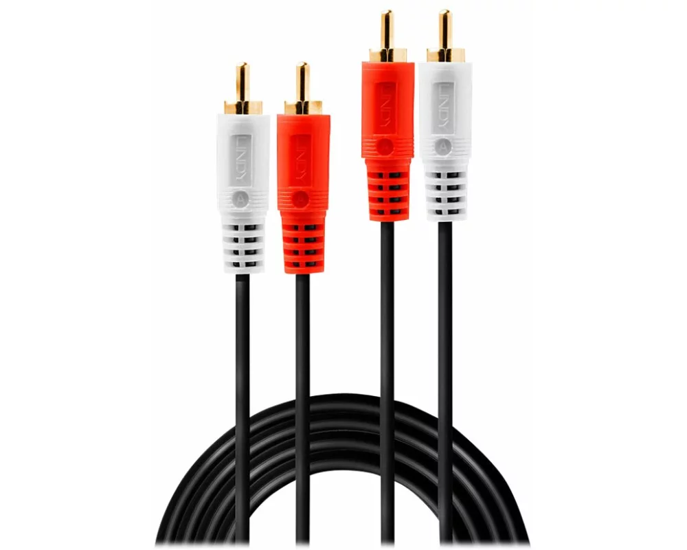 LINDY GOLD Audio Cable, Stereo, 2xRCA-2xRCA M-M, 10m, gold plated