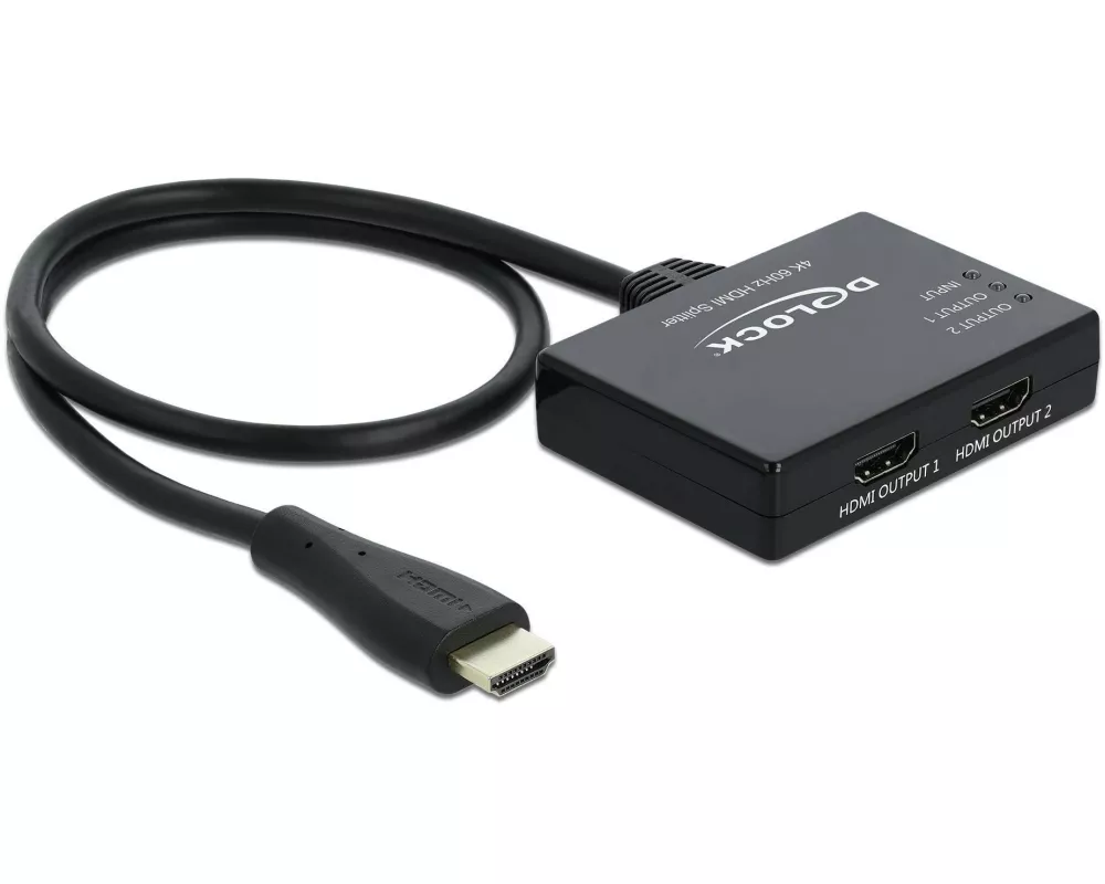 Delock 2-Port Signalsplitter HDMI- 2x HDMI 4K 60 Hz