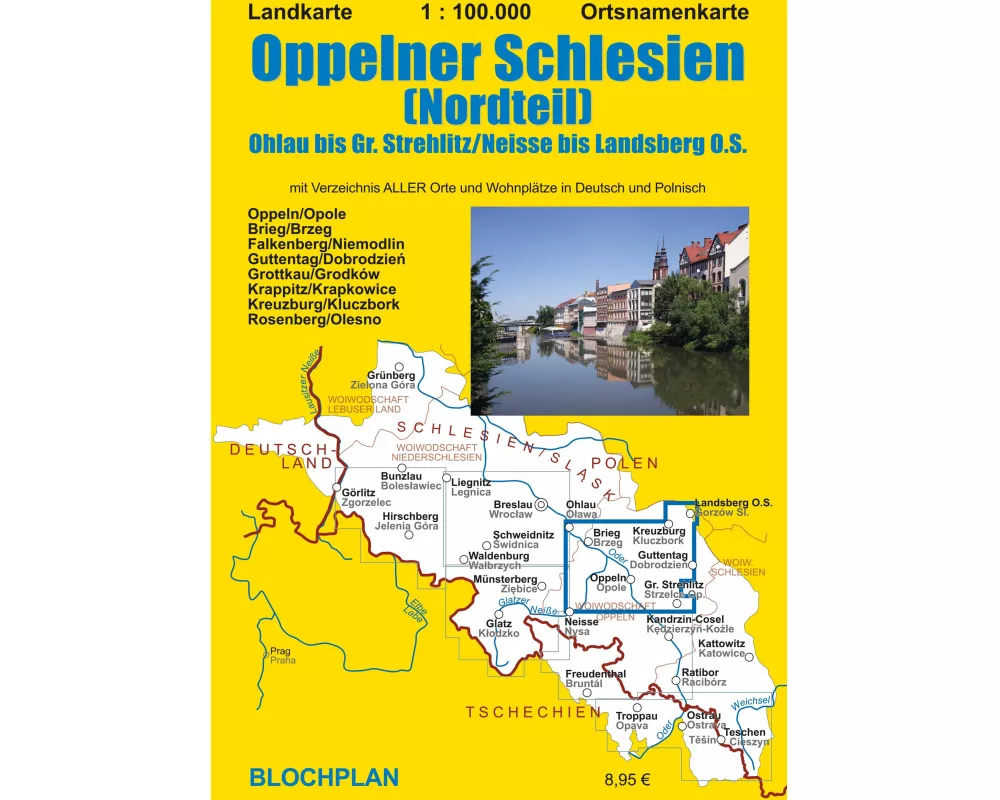 Landkarte Oppelner Schlesien (Nordteil) 1:100 000