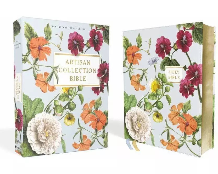 Niv, Artisan Collection Bible, Leathersoft, Blue Floral, Red Letter Edition, Comfort Print