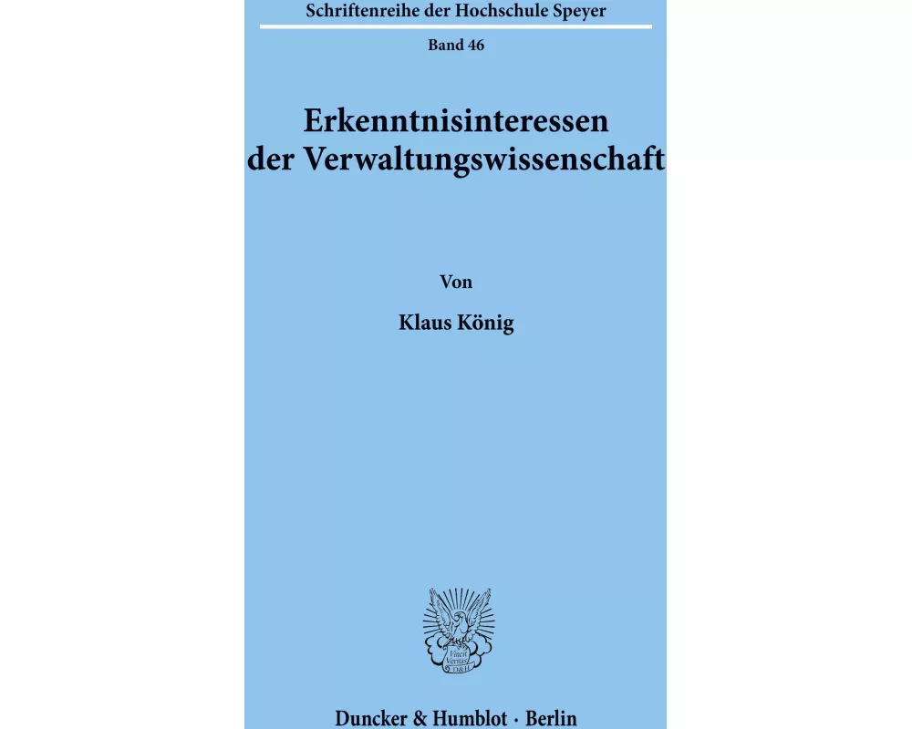 Erkenntnisinteressen der Verwaltungswissenschaft