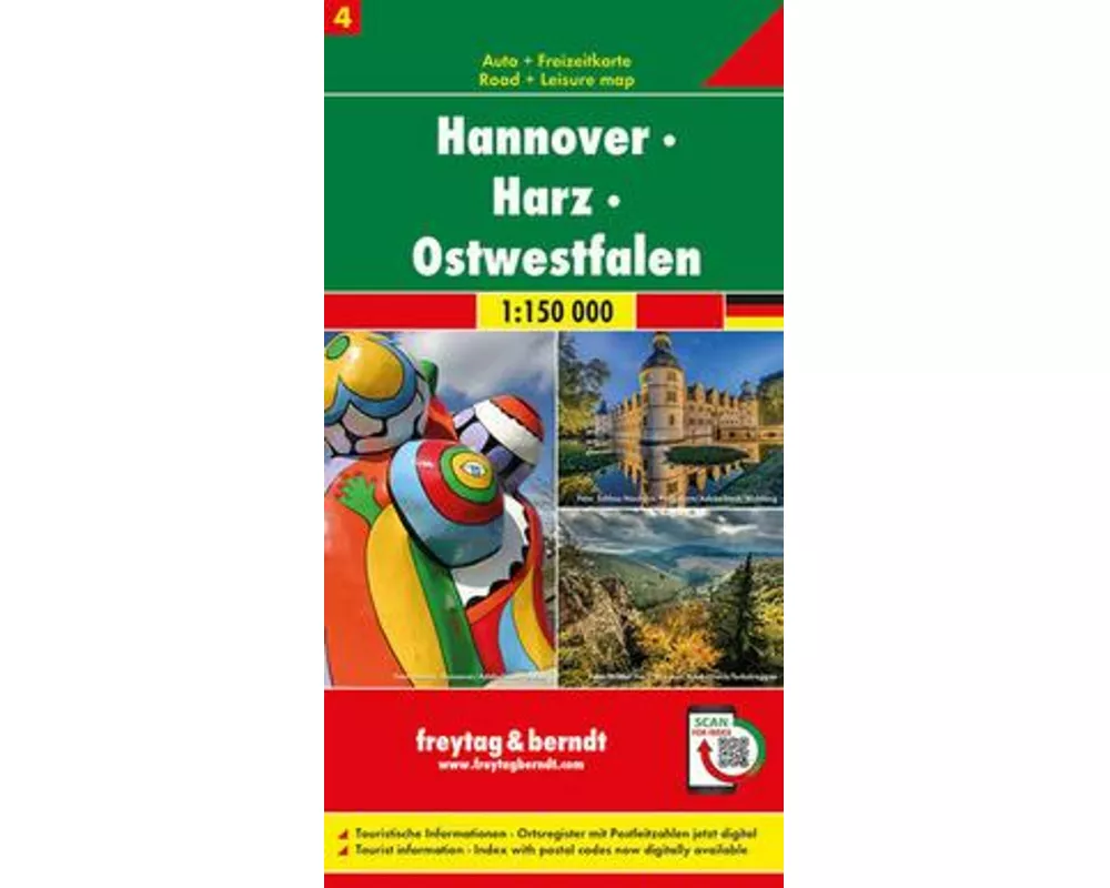 freytag & berndt Straßenkarte Hannover - Harz - Ostwestfalen 1:150.000