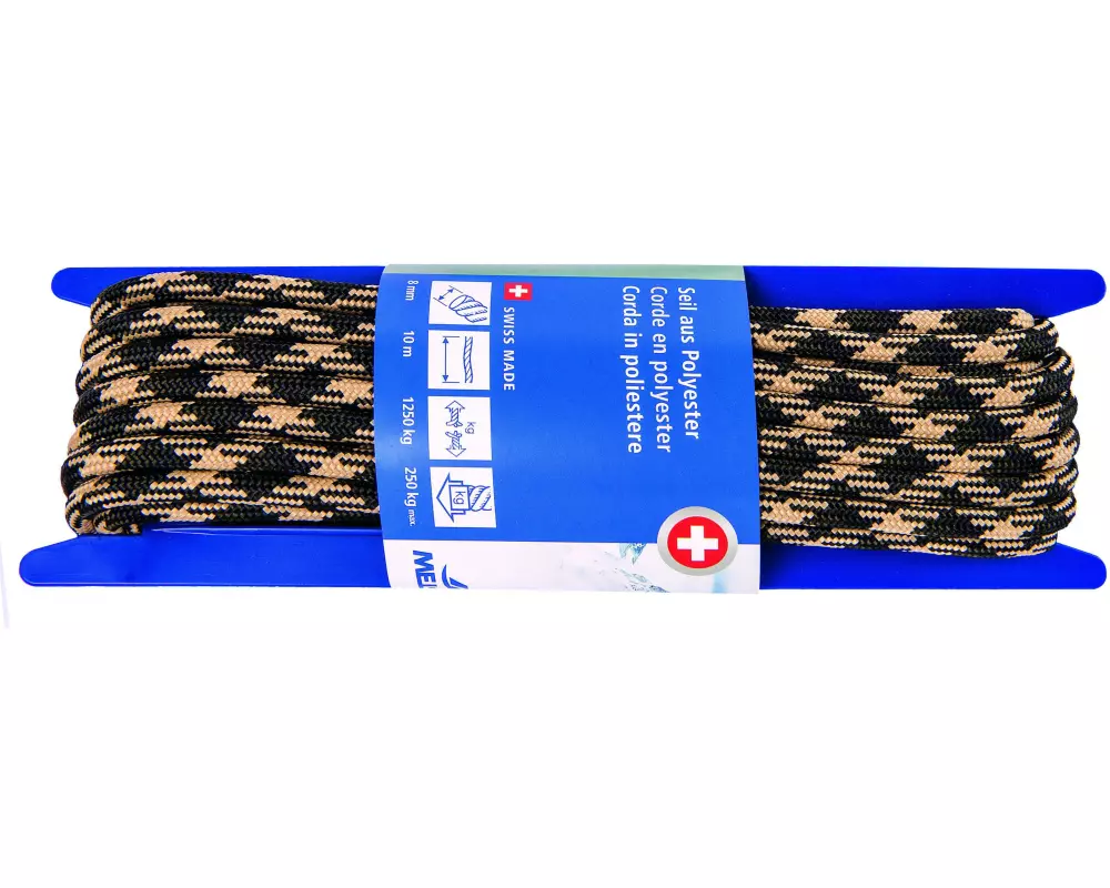 Meister Polyesterseil Ø 8 mm, 10 m, 1250 kg, Schwarz-Gelb