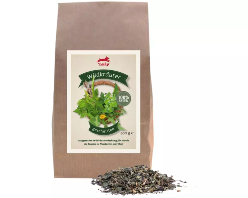 Leiky Hunde-Nahrungsergänzung Wildkräuter, 400 g