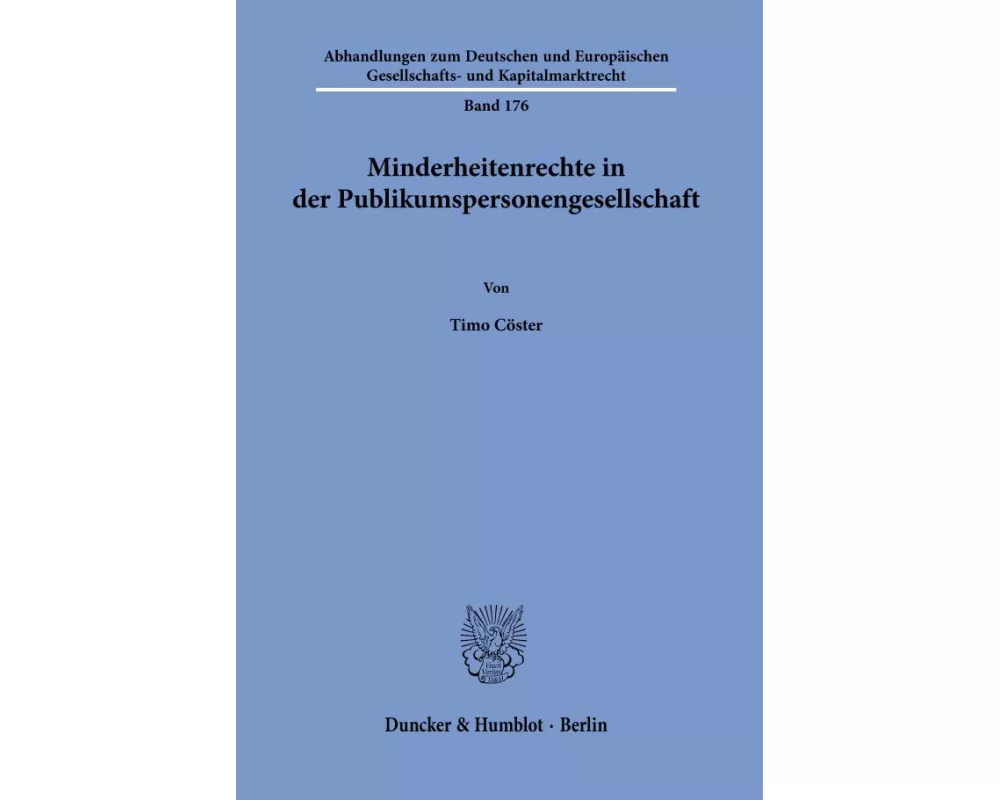 Minderheitenrechte in der Publikumspersonengesellschaft