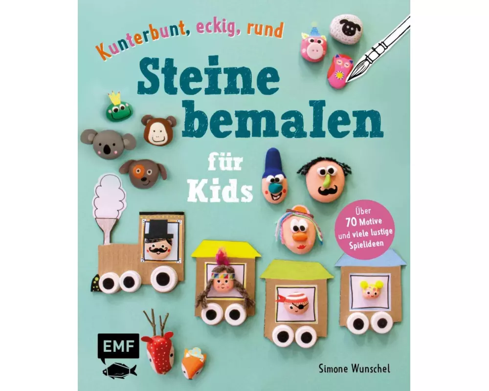 Kunterbunt, eckig, rund – Steine bemalen für Kids