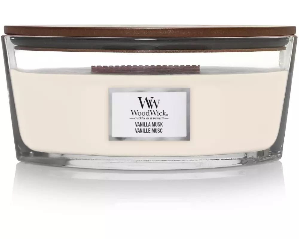Woodwick Duftkerze Vanilla Musk Ellipse