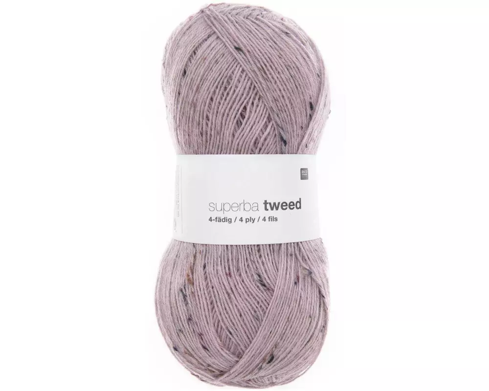 Rico Design Wolle Soft Tweed für Socken 4-fädig, 100 g, Flieder