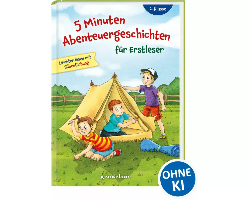 5 Minuten Abenteuergeschichten für Erstleser, 2. Klasse - Leichter lesen mit Silbenfärbung