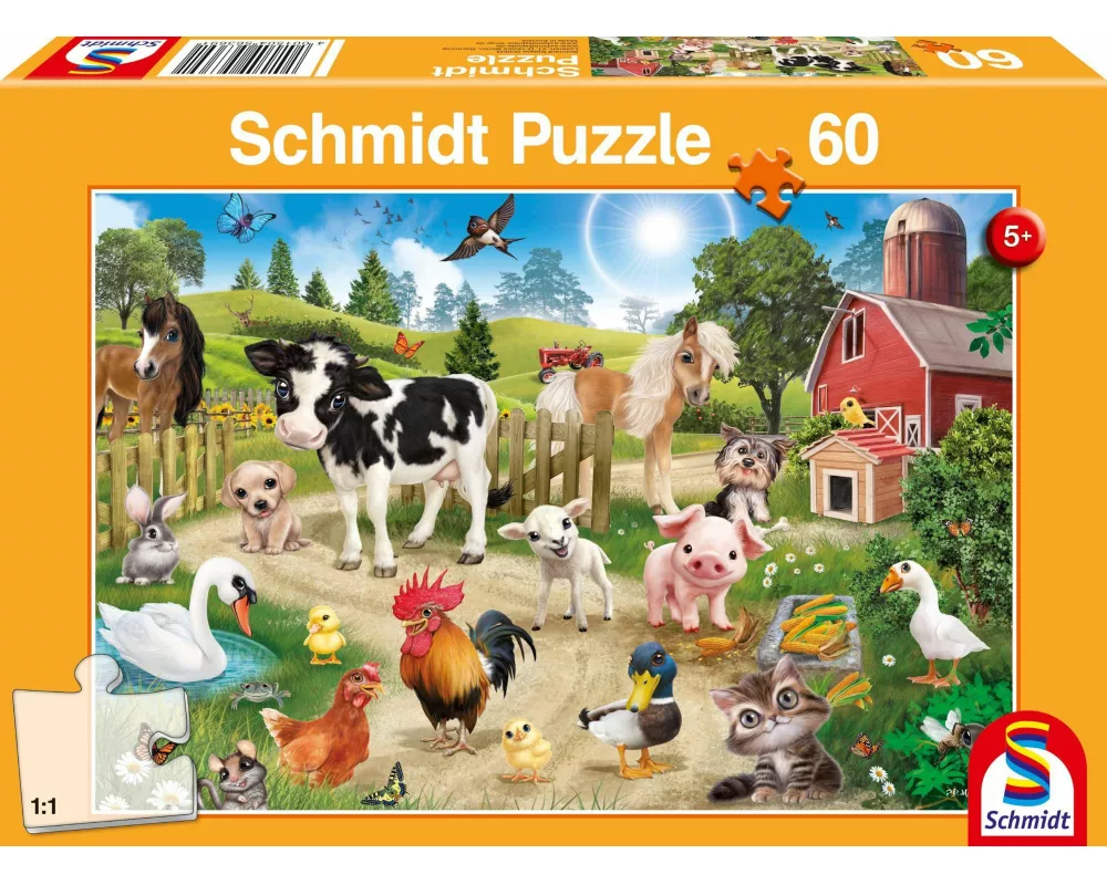 Animal Club, Bauernhoftiere. Puzzle 60 Teile