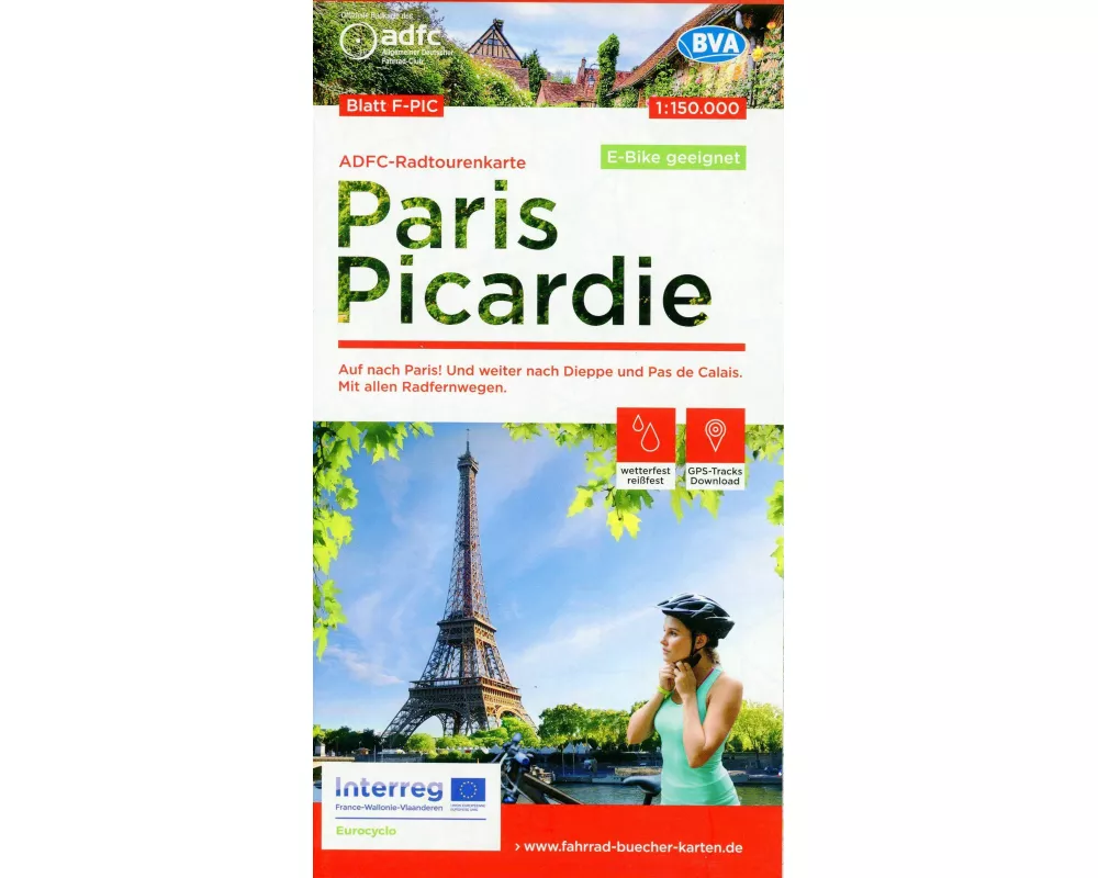 BVA ADFC Radtourenkarte Paris Picardie 1:150.000