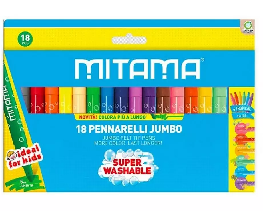Mitama Filzstifte Abwaschbar, Jumbo, Maxi-Spitze