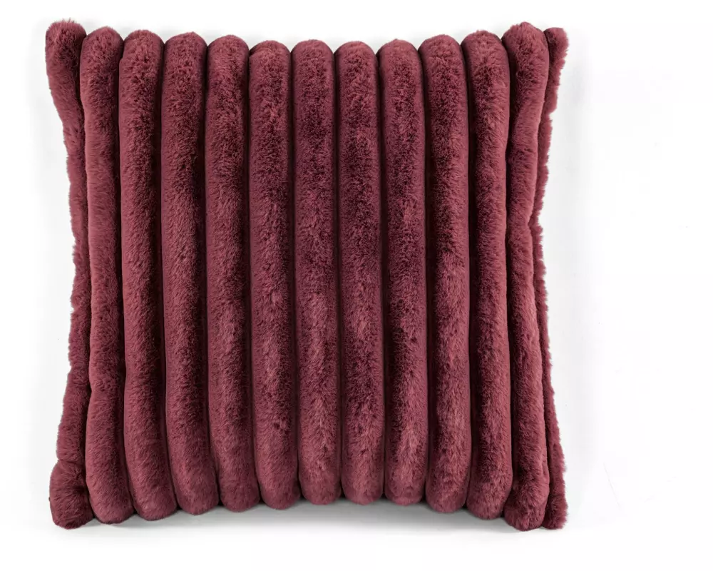 Tiseco Kissen Rabbit Stripe gefüllt 45 x 45 cm, Bordeaux