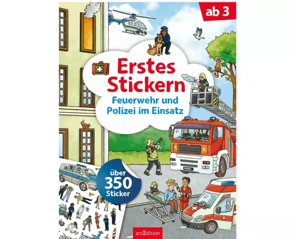 Erstes Stickern – Feuerwehr und Polizei im Einsatz