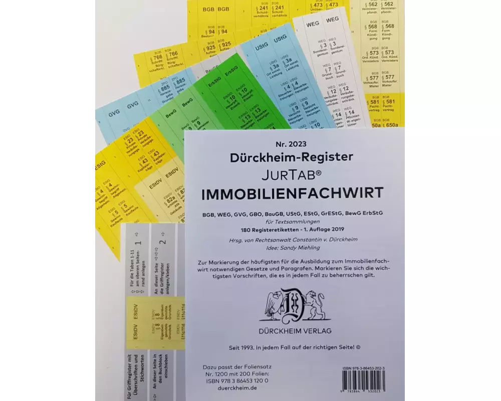 DürckheimRegister IMMOBILIENFACHWIRT Griffregister (2023)