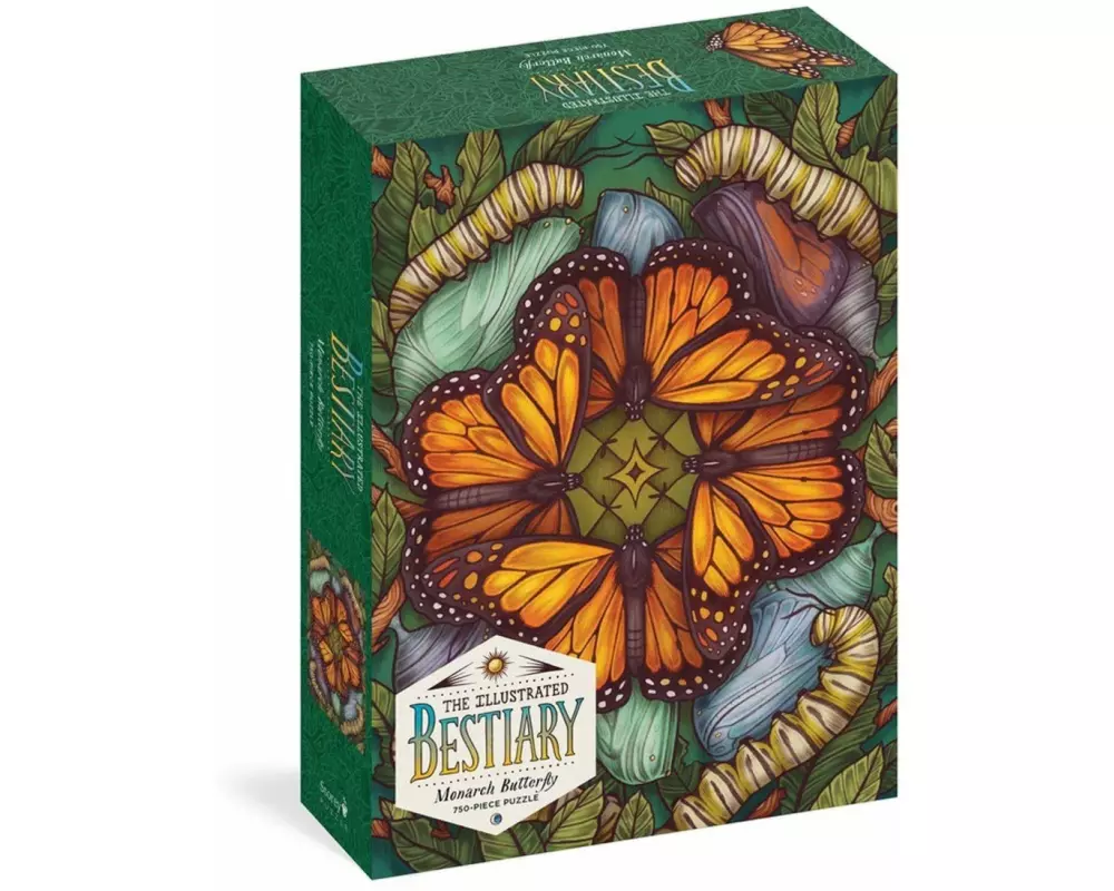 The Illustrated Bestiary Puzzle: Monarch Butterfly (750 pieces)