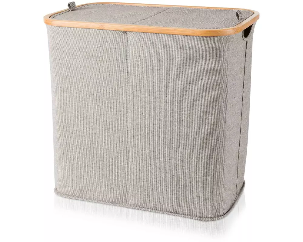 Möve Wäschekorb Bamboo 89 l, Grau