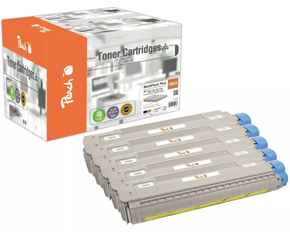 Peach Tonerset OKI C833-series MultiPack Plus BK/C/M/Y