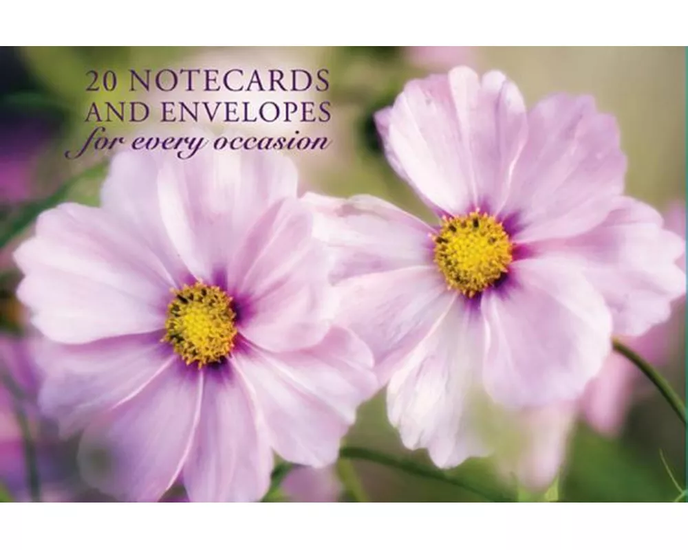 Card Box of 20 Notecards and Envelopes: Pink Cosmos