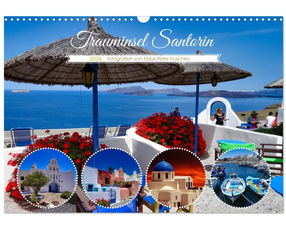 Trauminsel Santorin (Wandkalender 2026 DIN A3 quer), CALVENDO Monatskalender