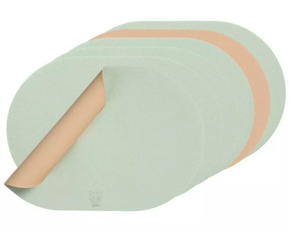 Björn Wendbares Tischset «oval» 30 cm x 44.5 cm, Grün/Rosa