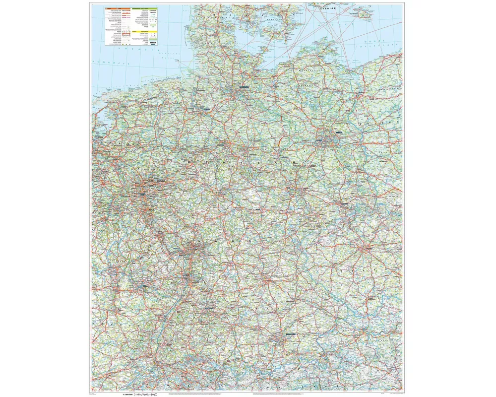 MARCO POLO Große Deutschlandkarte mit Ländergrenzen, plano in Hülse