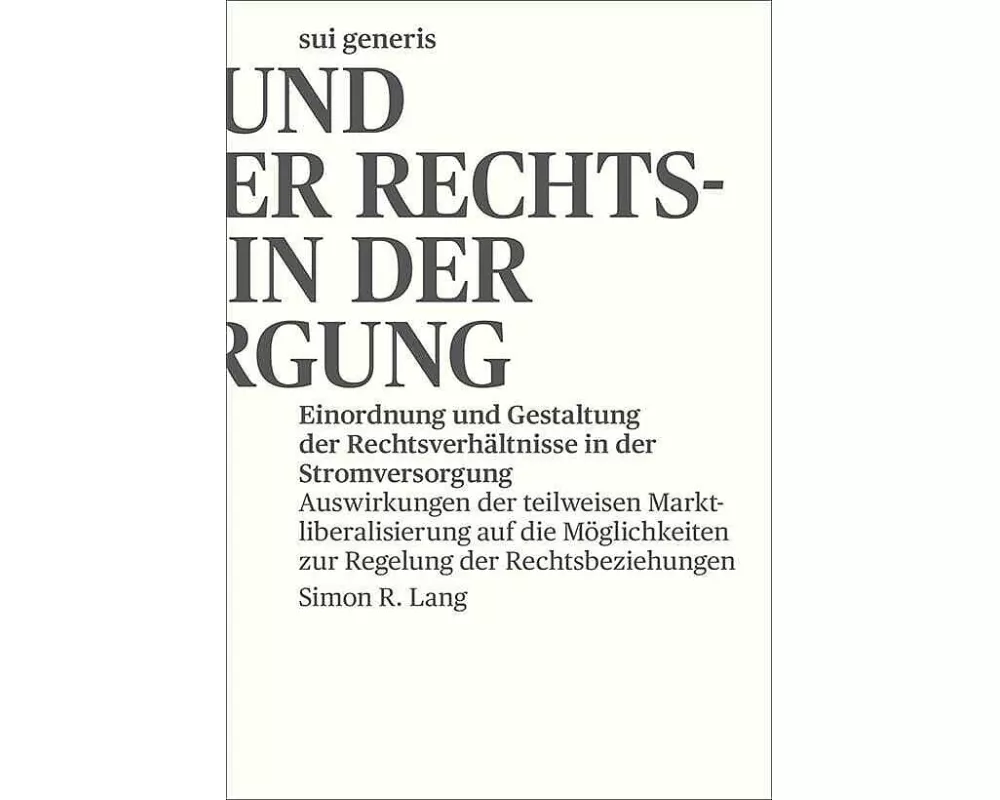Einordnung und Gestaltung der Rechtsverhältnisse in der Stromversorgung