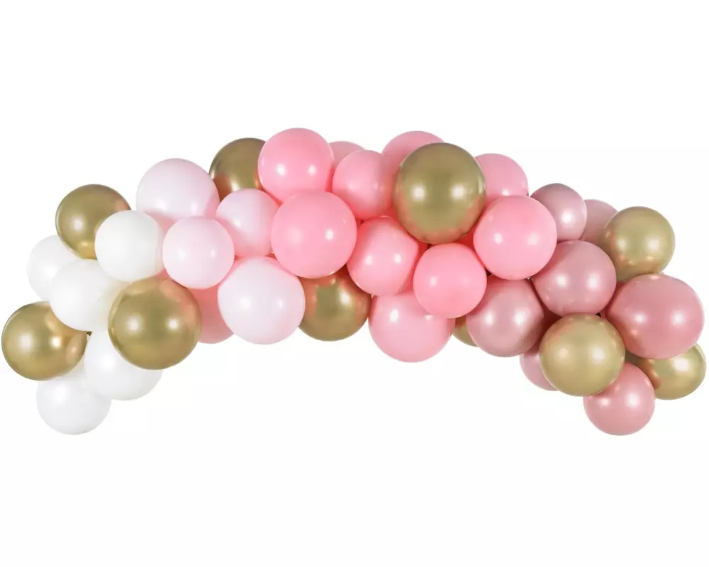 Partydeco Luftballon Girlande Pink 2 m, 60 Ballons