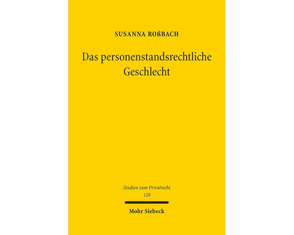 Das personenstandsrechtliche Geschlecht