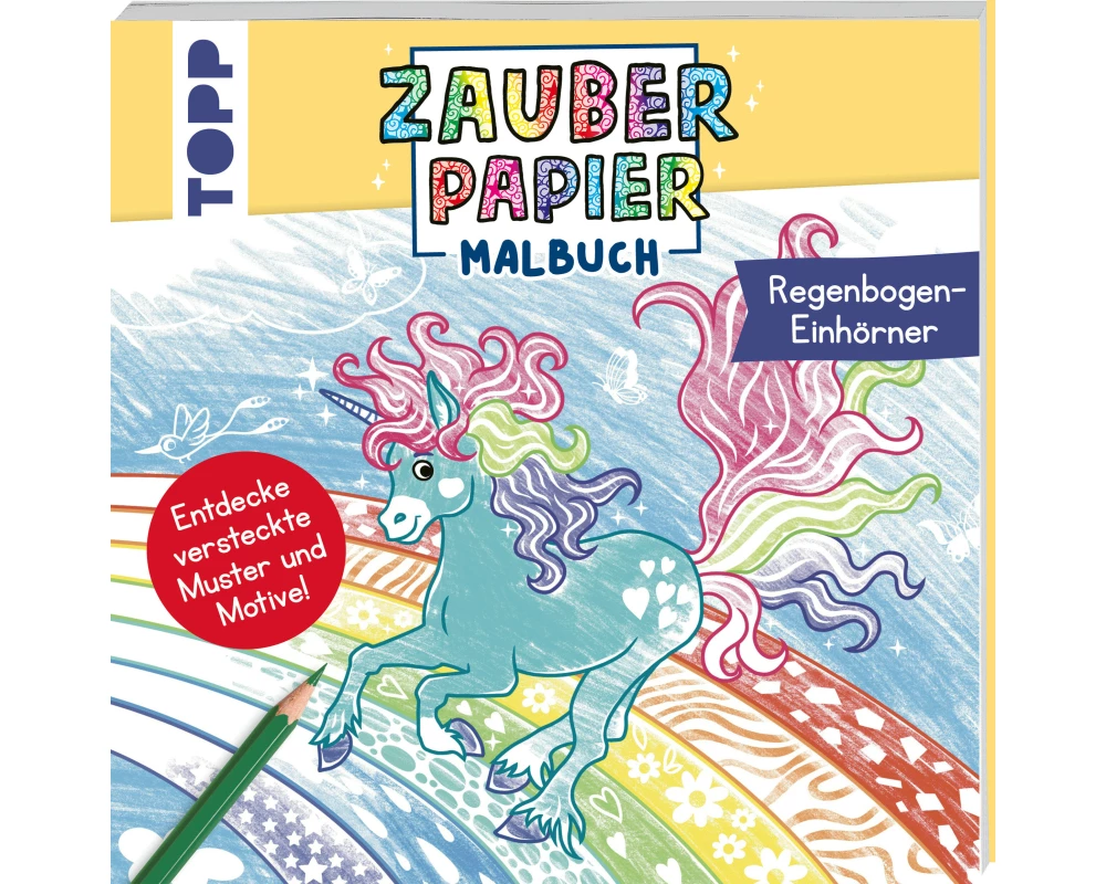 Zauberpapier Malbuch Regenbogen-Einhörner