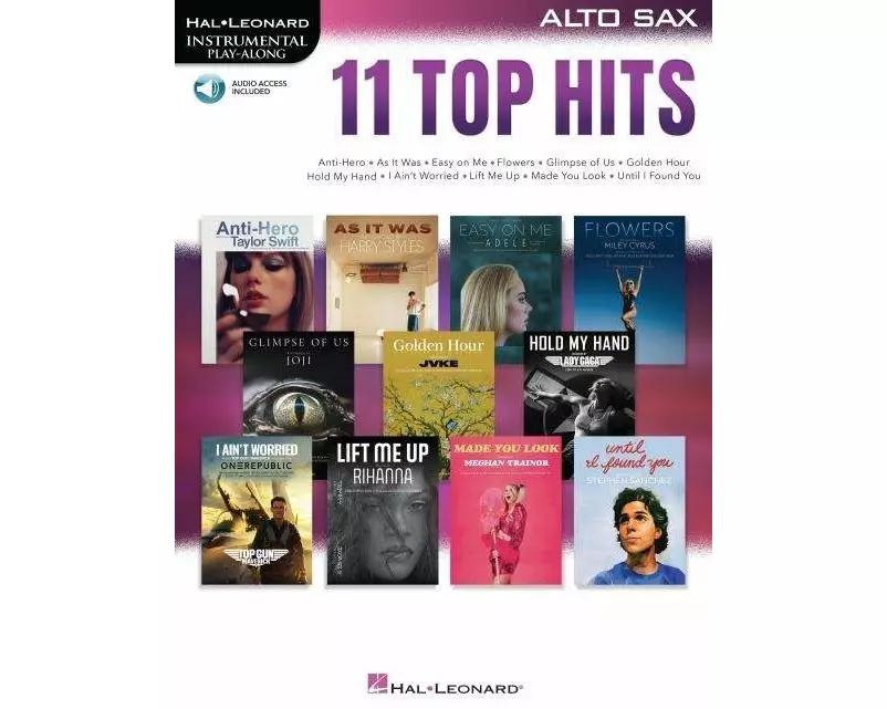 11 Top Hits for Alto Sax Instrumental Play-Along