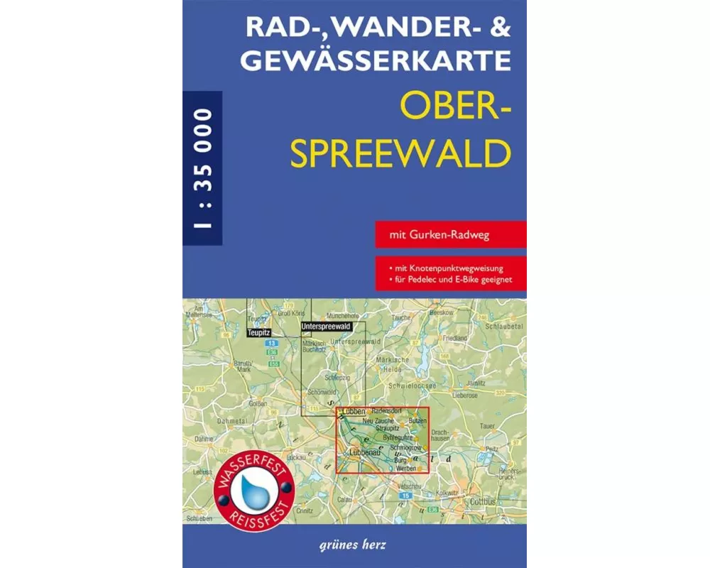 Rad-, Wander- und Gewässerkarte Oberspreewald