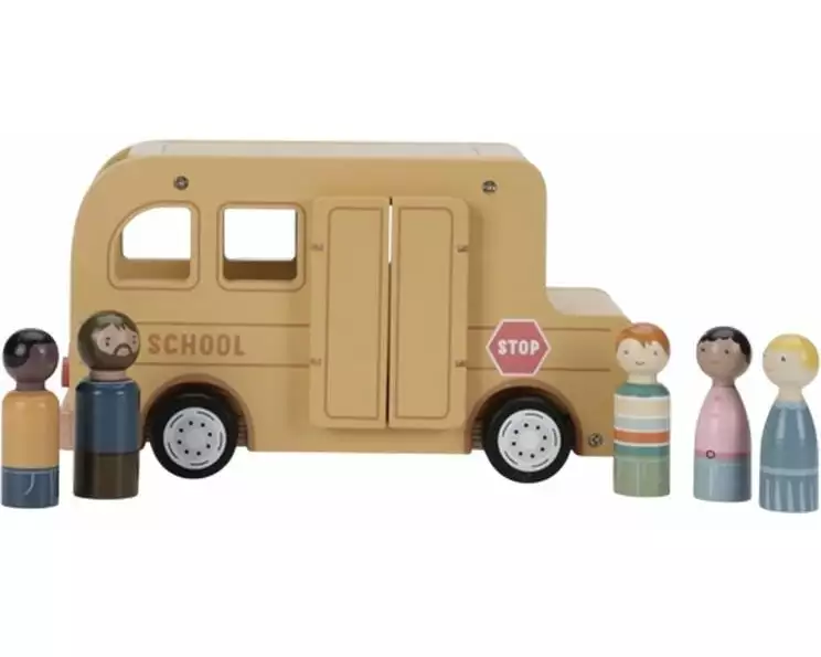 Little Dutch Spielzeugfahrzeug Schulbus mit Figuren FSC