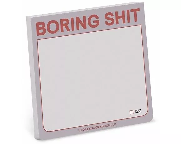 Boring Shit Sticky Note Pad