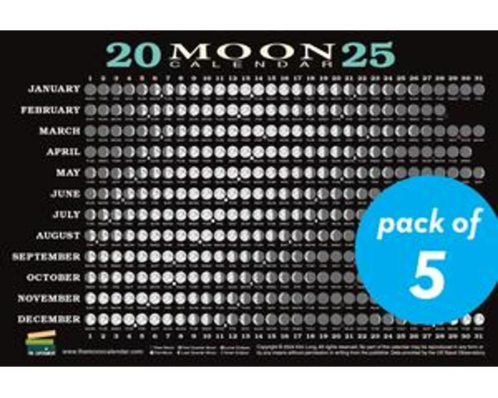 2025 Moon Calendar Card (5 Pack)