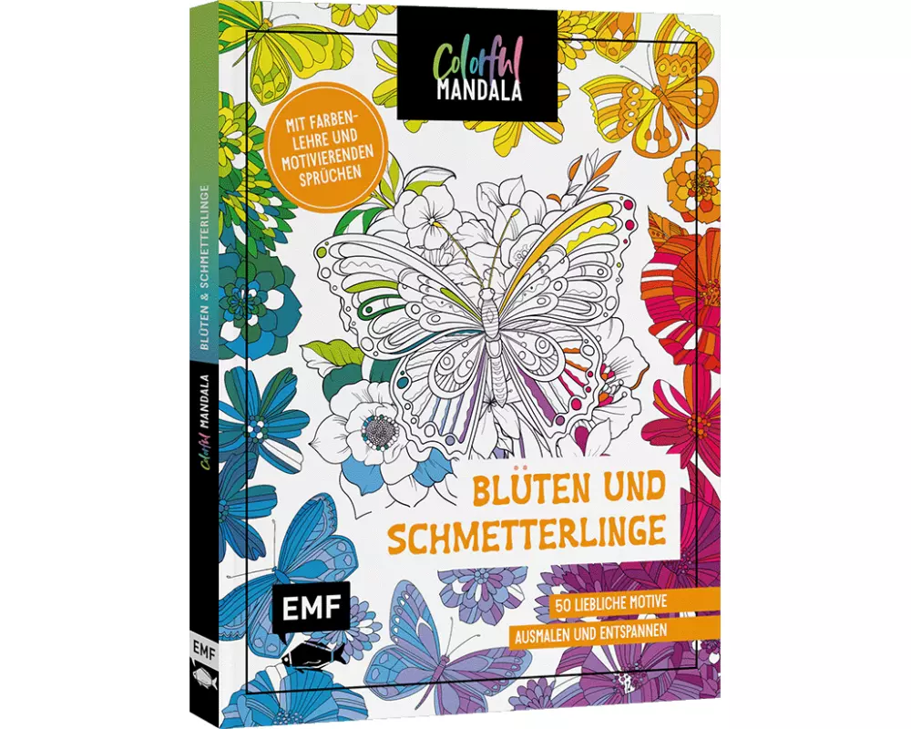 Colorful Mandala – Blüten und Schmetterlinge