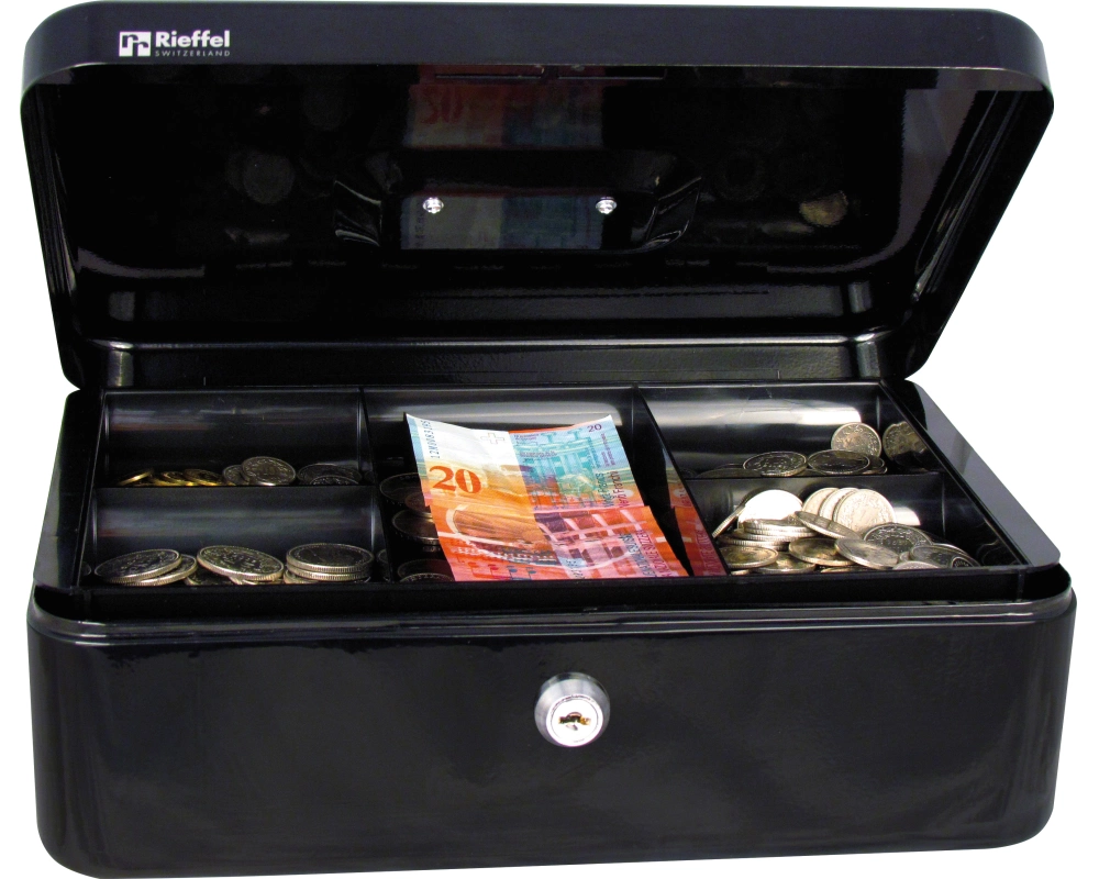 RIEFFEL SWITZERLAND Geldkassette Valorit VT-GK 3 SCHWARZ 8,2x26,2x19,2cm schwarz